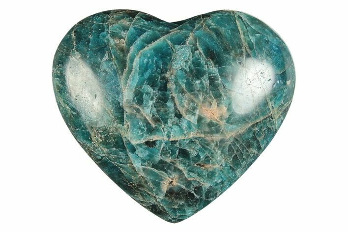 Polished Blue Apatite Heart - Madagascar #246487